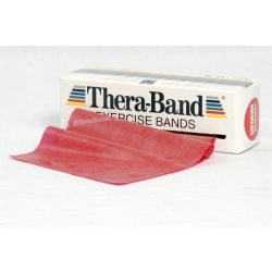 Taśma lateksowa Thera Band rolka 5,5 m- kolor czerwony -opór średni